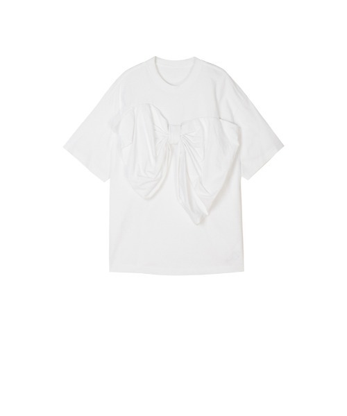 JNBY(ジェーエヌビーワイ)の「Bow-embellished Cotton T-shirt(Tシャツ/カットソー・レディース・ブラック/ホワイト・36/38/40)」の14枚目の写真