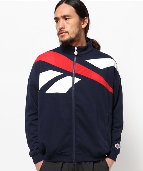 Reebok（リーボック）の「メンズ リーボック クラシック ベクター ジャージ ジャケット Reebok TYO VECTOR TRACK TOP（ジャージ・メンズ・ブラック/ブルー/ネイビー・X-LARGE/MEDIUM/LARGE）」の3枚目の写真