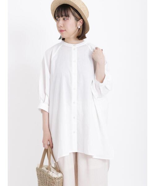 Samansa Mos2（サマンサ モスモス）の「柄アソートラグランスリーブチュニック（チュニック・レディース・ブラック/オフホワイト/ダークブラウン/ピンク/パープル・F）」の2枚目の写真