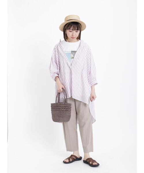 Samansa Mos2（サマンサ モスモス）の「柄アソートラグランスリーブチュニック（チュニック・レディース・ブラック/オフホワイト/ダークブラウン/ピンク/パープル・F）」の9枚目の写真