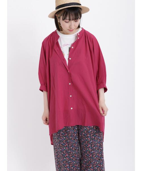 Samansa Mos2（サマンサ モスモス）の「柄アソートラグランスリーブチュニック（チュニック・レディース・ブラック/オフホワイト/ダークブラウン/ピンク/パープル・F）」の13枚目の写真