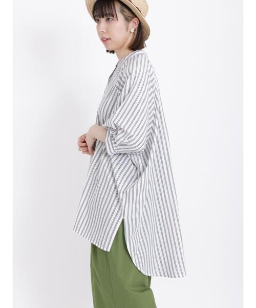 Samansa Mos2（サマンサ モスモス）の「柄アソートラグランスリーブチュニック（チュニック・レディース・ブラック/オフホワイト/ダークブラウン/ピンク/パープル・F）」の19枚目の写真