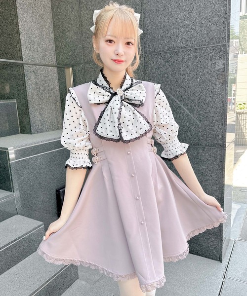 ROJITA（ロジータ）の「ハートドットプリントリボンブラウス（シャツ/ブラウス・レディース・ピンク/アイボリー/ブラック・FREE）」の11枚目の写真