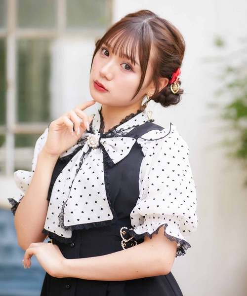 ROJITA（ロジータ）の「ハートドットプリントリボンブラウス（シャツ/ブラウス・レディース・ピンク/アイボリー/ブラック・FREE）」の17枚目の写真