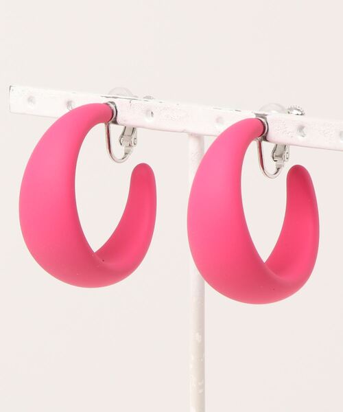 Fun & Daily(ファンアンドデイリー)の「F&D : カラーカールイヤリング(イヤリング・レディース・ホワイト/ブラック/ピンク/オレンジ/ブルー/パープル/レッド/ブルーグリーン・FREE)」の6枚目の写真