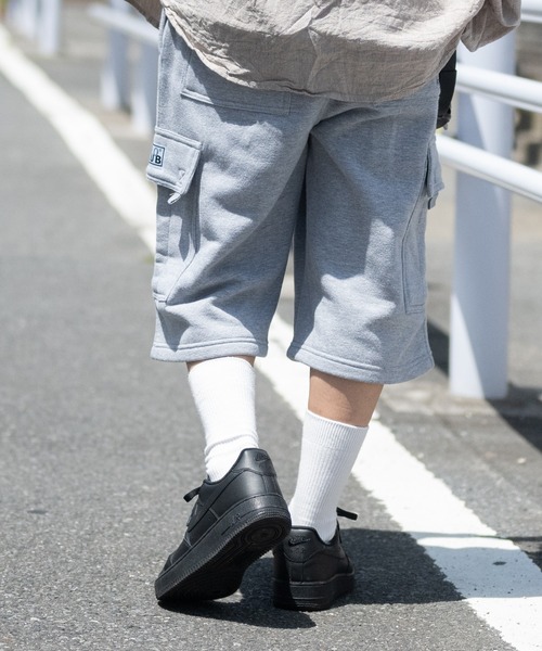 PRO CLUB （プロクラブ）の「【22】〔PROCLUB/プロクラブ〕FLEECE CARGO SHORT PANTS/フリースカーゴ ワイドショーツ（スウェットパンツ・メンズ・ネイビー/ヘザーグレー/ブラック・MEDIUM/LARGE/X-LARGE）」の6枚目の写真