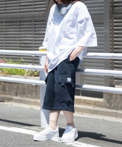PRO CLUB （プロクラブ）の「【22】〔PROCLUB/プロクラブ〕FLEECE CARGO SHORT PANTS/フリースカーゴ ワイドショーツ（スウェットパンツ・メンズ・ネイビー/ヘザーグレー/ブラック・MEDIUM/LARGE/X-LARGE）」の8枚目の写真