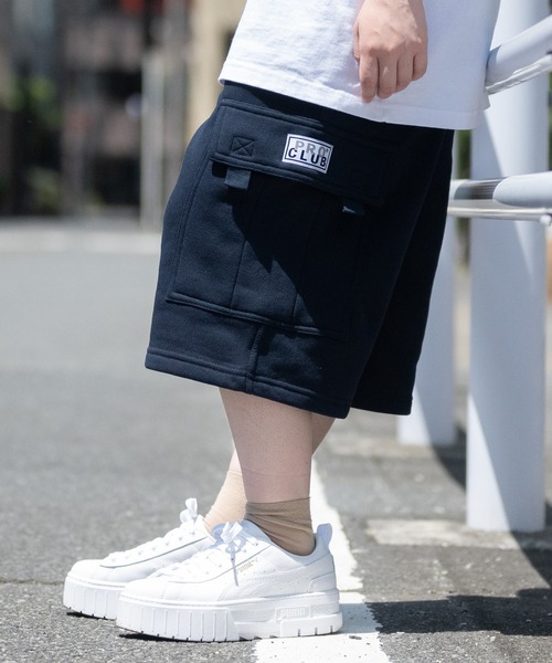 PRO CLUB （プロクラブ）の「【22】〔PROCLUB/プロクラブ〕FLEECE CARGO SHORT PANTS/フリースカーゴ ワイドショーツ（スウェットパンツ・メンズ・ネイビー/ヘザーグレー/ブラック・MEDIUM/LARGE/X-LARGE）」の9枚目の写真