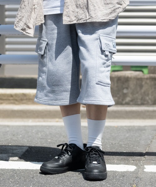 PRO CLUB （プロクラブ）の「【22】〔PROCLUB/プロクラブ〕FLEECE CARGO SHORT PANTS/フリースカーゴ ワイドショーツ（スウェットパンツ・メンズ・ネイビー/ヘザーグレー/ブラック・MEDIUM/LARGE/X-LARGE）」の4枚目の写真