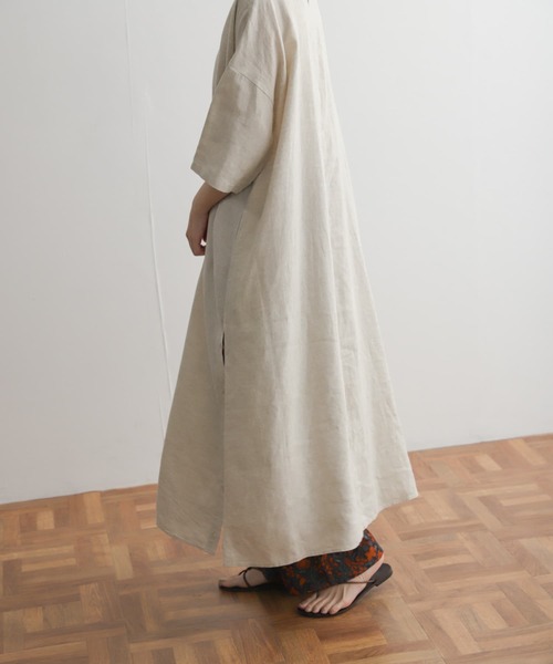 URBAN RESEARCH DOORS リネンボタンスリットワンピース 半袖 URBAN RESEARCH DOORS（アーバンリサーチドアーズ）の「リネン