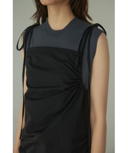MOUSSY ブラックレザーシャツドレス BLACK BY MOUSSY（ブラックバイマウジー）の「side gather dress
