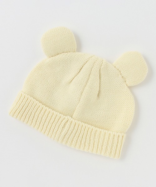 petit main(プティマイン)の「アニマルビーニー(ニットキャップ/ビーニー・キッズ・モカ/アイボリー/ライトピンク・46cm/48cm)」の8枚目の写真