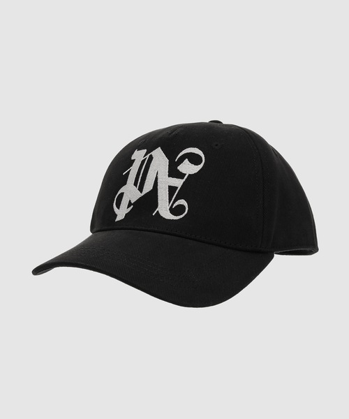 国内発送◆Palm Angels モノグラム キャップ 帽子 ブラック PALM ANGELS - 2025 SS | STORY