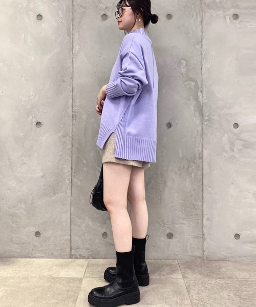 Juze(ジュゼ)の「【抗菌防臭】タンクソールサイドニットブーツ(ブーツ・レディース・オフホワイト/ブラック/キナリ/ホワイト系その他4・L/M/S)」の10枚目の写真