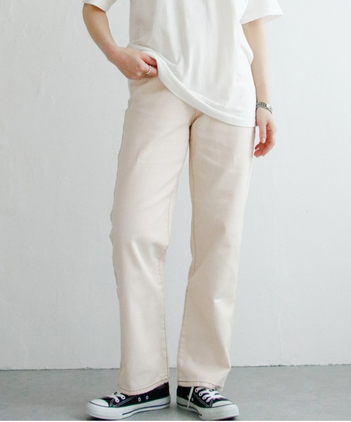 VENCEEXCHANGE（ヴァンスエクスチェンジ）の「VXハイライズルーズストレストレート（デニムパンツ・レディース・スカイブルー/ブルー系/グレー/ネイビー/オフホワイト/ブラック・M/L/S）」の2枚目の写真