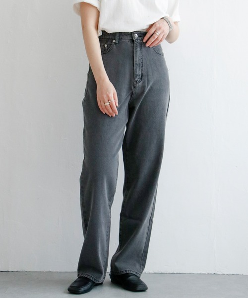 VENCEEXCHANGE（ヴァンスエクスチェンジ）の「VXハイライズルーズストレストレート（デニムパンツ・レディース・スカイブルー/ブルー系/グレー/ネイビー/オフホワイト/ブラック・M/L/S）」の3枚目の写真