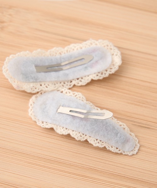 Lycee mine（リセマイン）の「フルーツ刺しゅうヘアクリップ2Pセット（バレッタ/ヘアクリップ・キッズ・オレンジ/レッド/グリーン/チェリーピンク・フリー）」の5枚目の写真