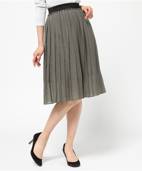 goocy（グースィー）の「シアープリーツミドルSK（スカート・レディース・ホワイト/カーキ/ネイビー・FREE）」の2枚目の写真