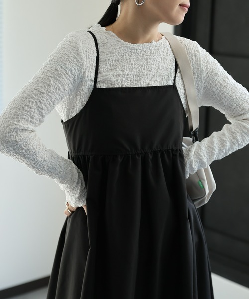 ap retro(アプレトロ)の「バックリボンキャミワンピース(ワンピース・レディース・ベージュ/ブラウン/ブラック・FREE)」の14枚目の写真