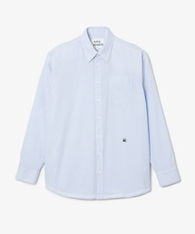 A.P.C. LACOSTE ストライプ長袖シャツ　ブルー Men's Lacoste x A.P.C. Striped Cotton Shirt - Button Down