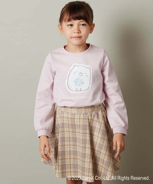 a.v.v（アーヴェヴェ）の「[100-140]【すみっコぐらし】リバーシブルスパンコール長袖Ｔシャツ（Tシャツ/カットソー・キッズ・アイボリー/ライトピンク・120/110/100/130/140）」の5枚目の写真