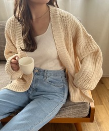 ボリュームスリーブニットガーディガン