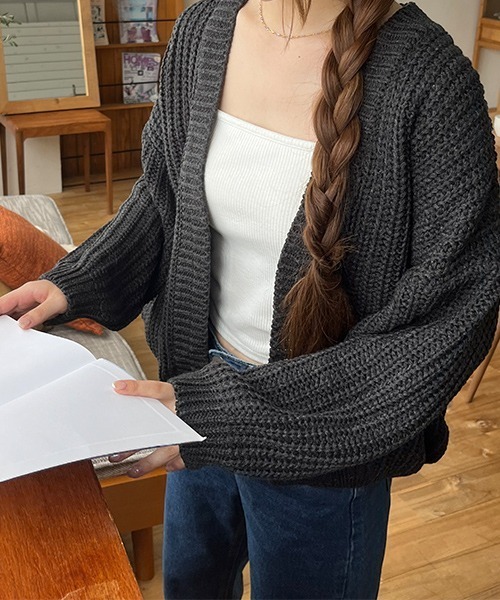 ボリュームスリーブニットガーディガン（カーディガン/ボレロ