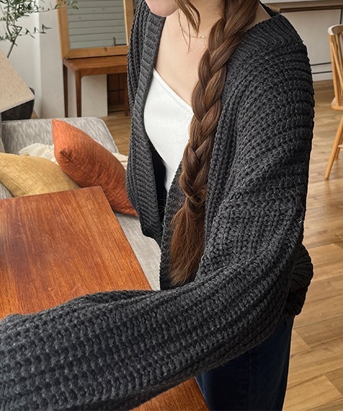 カーディガン ボリュームスリーブニットガーディガン レディース Sally Lunn カーディガン ボリュームスリーブニットガーディガン