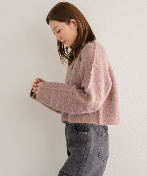 RETRO GIRL（レトロガール）の「シャギーショートカーディガン（カーディガン/ボレロ・レディース・ダークグレー/ライトベージュ/レッド/ブルー・FREE）」の5枚目の写真