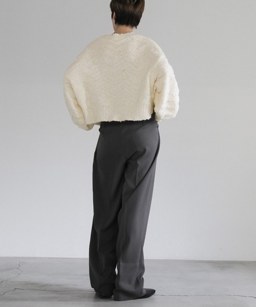 select MOCA(セレクトモカ)の「ウェーブデザインショートニット(ニット/セーター・レディース・オフホワイト/グレー/ブルー・FREE)」の14枚目の写真