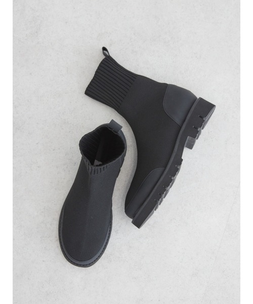 AMERICAN HOLIC(アメリカンホリック)の「ニットショートブーツ(ブーツ・レディース・ブラック/ブラウン・M/S/L)」の1枚目の写真