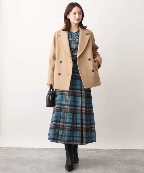 MK MICHEL KLEIN(エムケーミッシェルクラン)の「ソフトメルトンPコート(ピーコート・レディース・ネイビー/ライトブラウン・40/38)」の16枚目の写真