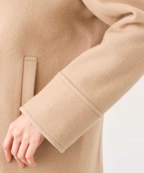 MK MICHEL KLEIN(エムケーミッシェルクラン)の「ソフトメルトンPコート(ピーコート・レディース・ネイビー/ライトブラウン・40/38)」の8枚目の写真