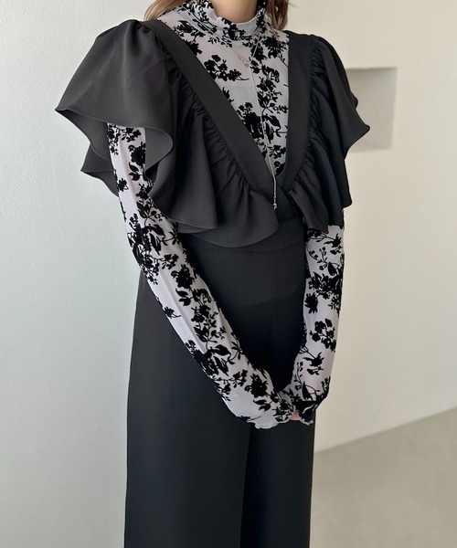 apres jour clair(アプレジュールクレア)の「【apres jour clair】フリルサロペット【ZOZOTOWN限定アイテム】(サロペット/オーバーオール・レディース・ブラウン系その他/ブラック・X-LARGE/フリー)」の13枚目の写真