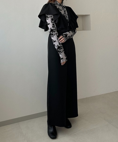 apres jour clair(アプレジュールクレア)の「【apres jour clair】フリルサロペット【ZOZOTOWN限定アイテム】(サロペット/オーバーオール・レディース・ブラウン系その他/ブラック・X-LARGE/フリー)」の18枚目の写真