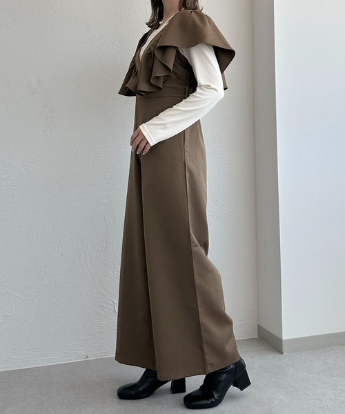 apres jour clair(アプレジュールクレア)の「【apres jour clair】フリルサロペット【ZOZOTOWN限定アイテム】(サロペット/オーバーオール・レディース・ブラウン系その他/ブラック・X-LARGE/フリー)」の20枚目の写真