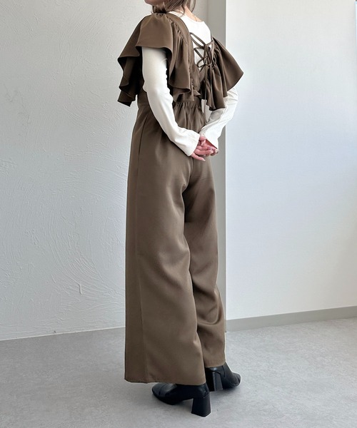 apres jour clair(アプレジュールクレア)の「【apres jour clair】フリルサロペット【ZOZOTOWN限定アイテム】(サロペット/オーバーオール・レディース・ブラウン系その他/ブラック・X-LARGE/フリー)」の22枚目の写真