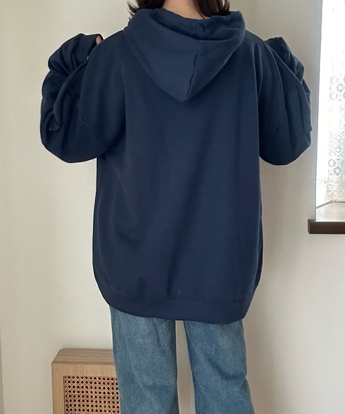 Cham.（チャム）の「ゆるプリントパーカー（パーカー・レディース・グレー/ネイビー/ベージュ・F）」の15枚目の写真