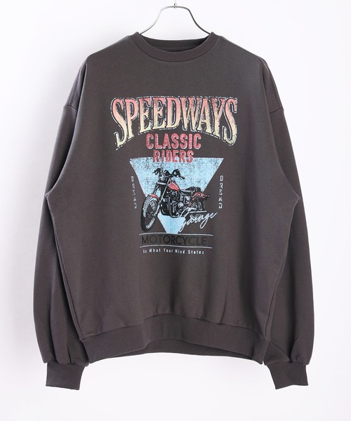 WESTSEA(ウエストシー)の「裏毛 グラフィック プリント クルーネック 長袖スウェット(スウェット・メンズ・チャコール/ブラック/グレー系その他/ブラック系その他・M/L/XL)」の3枚目の写真