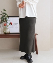 Social GIRL | リブニット タイトスカート ナロースカート ロングスカート(スカート)