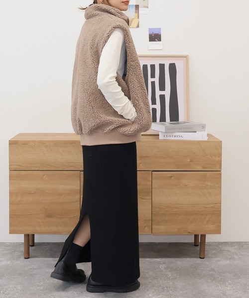 Social GIRL（ソーシャルガール）の「リブニット タイトスカート ナロースカート ロングスカート（スカート・レディース・ブルー/チャコールグレー/ブラック/ライトベージュ・M）」の16枚目の写真