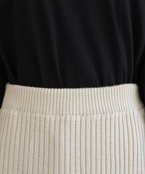 Social GIRL（ソーシャルガール）の「リブニット タイトスカート ナロースカート ロングスカート（スカート・レディース・ブルー/チャコールグレー/ブラック/ライトベージュ・M）」の11枚目の写真