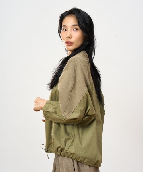 ROCOCO(ロココ)の「異素材切り替えカットソー(Tシャツ/カットソー・レディース・ブラック/カーキ・M~L)」の8枚目の写真
