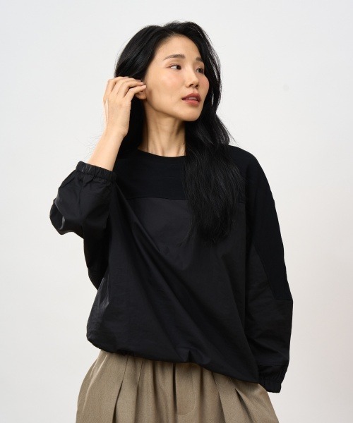 ROCOCO(ロココ)の「異素材切り替えカットソー(Tシャツ/カットソー・レディース・ブラック/カーキ・M~L)」の17枚目の写真