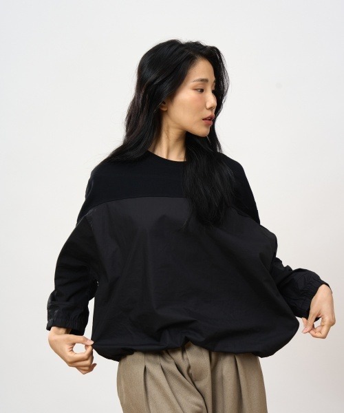 ROCOCO(ロココ)の「異素材切り替えカットソー(Tシャツ/カットソー・レディース・ブラック/カーキ・M~L)」の19枚目の写真