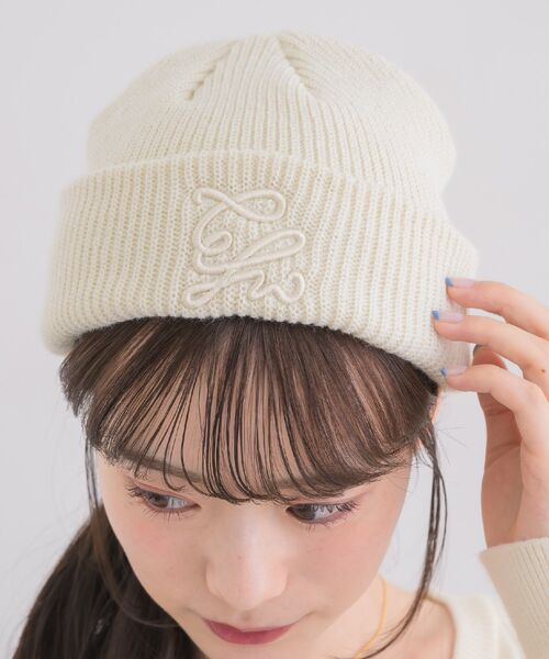 casita(RETRO GIRL)(カシータ)の「刺繍ニットワッチ(ハット・レディース・ブラック/オフホワイト/ダークグレー・ONE SIZE)」の9枚目の写真