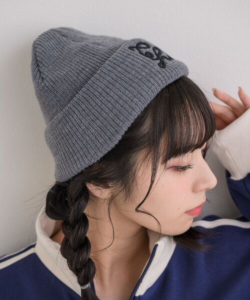 casita(RETRO GIRL)(カシータ)の「刺繍ニットワッチ(ハット・レディース・ブラック/オフホワイト/ダークグレー・ONE SIZE)」の12枚目の写真