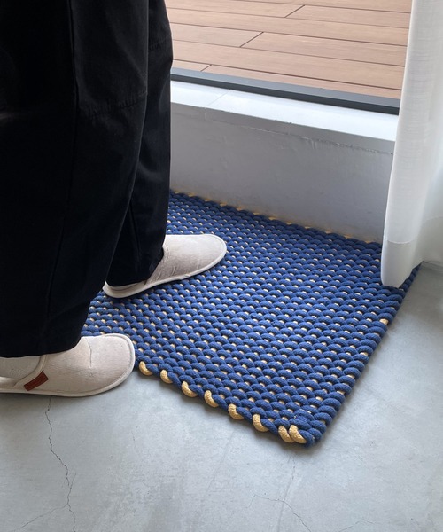 CANAL JEAN(キャナルジーン)の「DULTON COTTON ROPE MAT コットンロープマット/RN-0528-75(ラグ/マット・レディース・ブルー/ブラウン・ONE SIZE)」の2枚目の写真