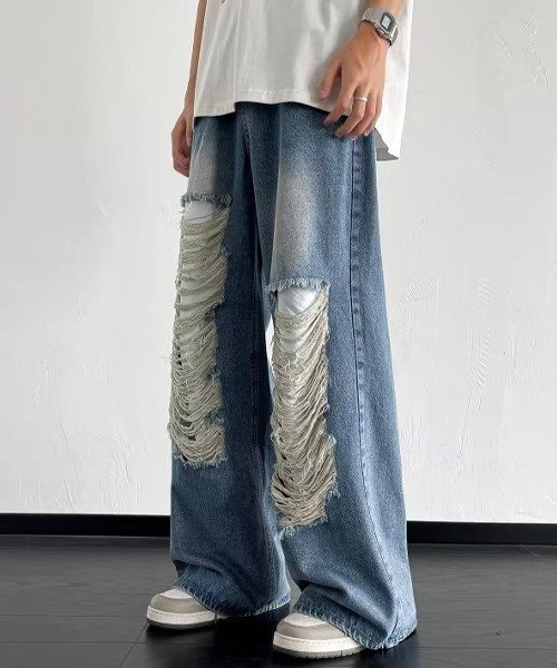 ヴィンテージダメージフレアデニム damage flare denim pant/ダメージ フレア デニム パンツ