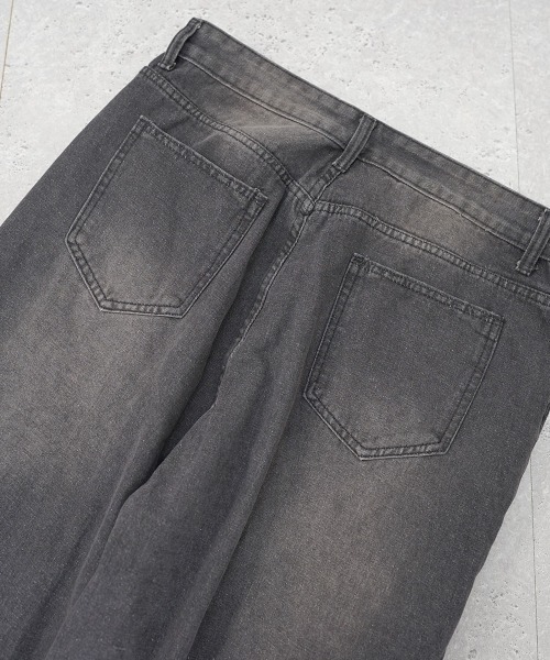 Shoowtime（ショウタイム）の「ビンテージウォッシュワイドフレアリメイクダメージデニム（デニムパンツ・メンズ・ブルー/ブラック・LARGE/X-LARGE/MEDIUM/SMALL）」の4枚目の写真